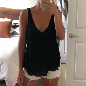 Free People ruffled v neck tank